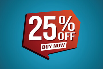 25% twenty five percent off buy now poster banner graphic design icon logo sign symbol social media website coupon

