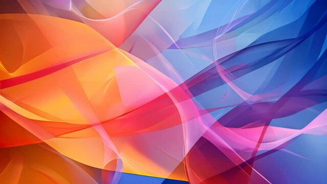 abstract background with smooth lines in red, orange and blue colors