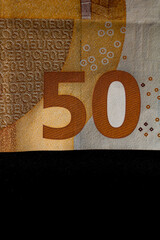 EURO money banknotes, detail photo of EUR