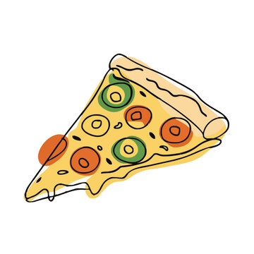 drawing illustration of a pizza