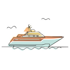 drawing illustration of a ship