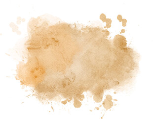 abstract yellow brown watercolor - obrazy, fototapety, plakaty