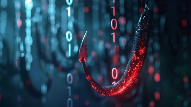 Concetto di phishing, esca digitale che attira gli utenti in trappole di sicurezza