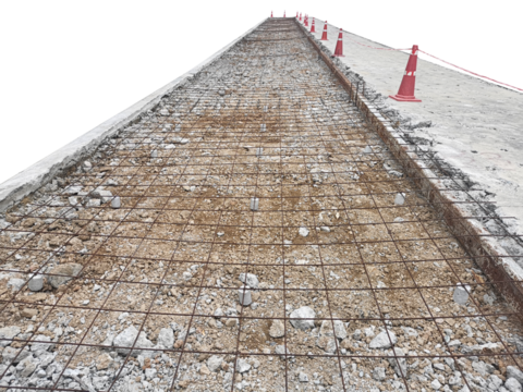 drilled concrete road surface, transparent background
