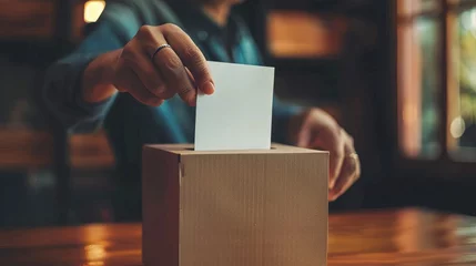Foto op Plexiglas The image shows a voting box and symbolizes an election. © Emil