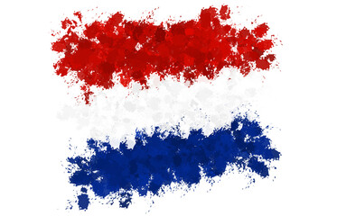 dutch flag with paint strokes
