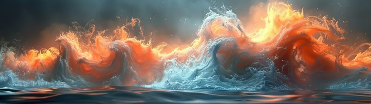 storm at the sea - illustration - ai generated