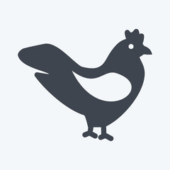 Icon Chicken. suitable for Garden symbol. glyph style. simple design editable. design template vector. simple symbol illustration