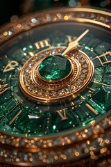 Emerald compass that points to ones hearts desire rather than north - obrazy, fototapety, plakaty