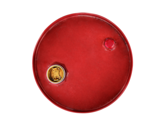 lid on a barrel of oil, Close up and top view, transparent background