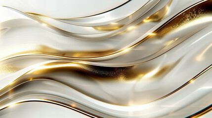 Golden wave abstraction on a dark background, combining modern design with elegance and motion for a luxurious and artistic presentation