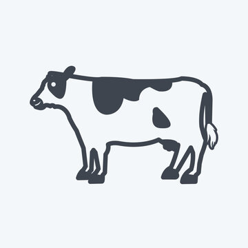 Icon Cow. suitable for Garden symbol. glyph style. simple design editable. design template vector. simple symbol illustration