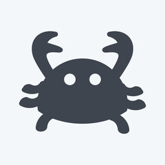 Icon Crab. suitable for Sea symbol. glyph style. simple design editable. design template vector. simple symbol illustration