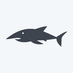 Obraz premium Icon Shark 1. suitable for Sea symbol. glyph style. simple design editable. design template vector. simple symbol illustration