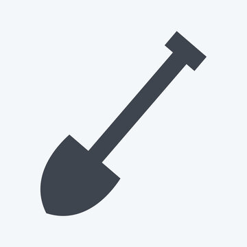 Icon Hand Shovel. suitable for garden symbol. glyph style. simple design editable. design template vector. simple symbol illustration
