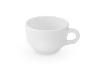 White cup of coffee, transparent background
