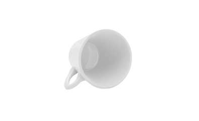 White cup of coffee, transparent background