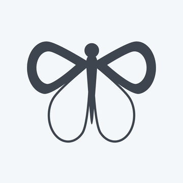 Icon Butterfly 1. suitable for Animal symbol. glyph style. simple design editable. design template vector. simple symbol illustration