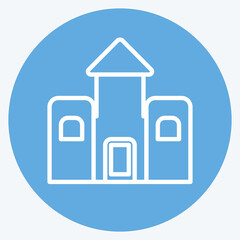 Icon Castle. suitable for Toy symbol. blue eyes style. simple design editable. design template vector. simple symbol illustration