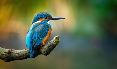 kingfisher bird perched on the branch 