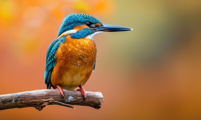 kingfisher bird perched on the branch 