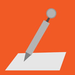 Vector illustration of a pen and paper