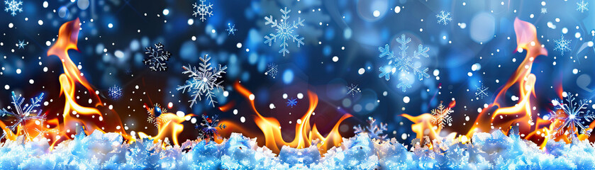 Obraz na płótnie Canvas Winter Wonderland Gala: Sparkling Snowflakes, Warm Fires, and Festive Merrymaking
