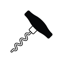 Black Solid Corkscrew vector icon