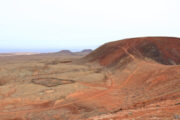 view to the westside of Volcan Calderon Hondo, Fuerteventura, Canary Islands, Spain