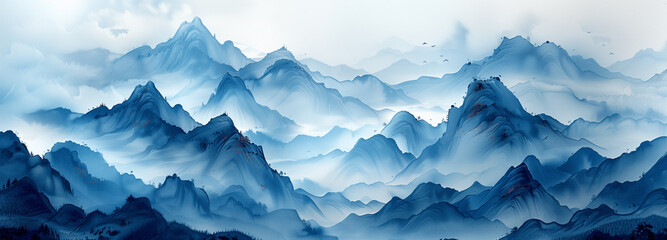 Morgend&auml;mmerung im Aquarellgebirge