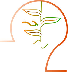 Obraz premium illustration of a face with leaf