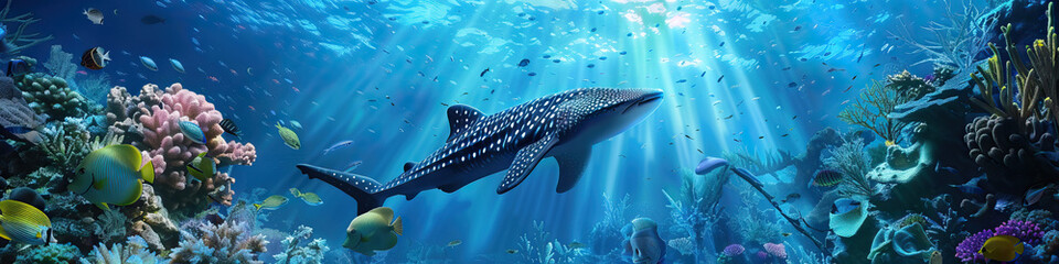 Naklejka premium Aquatic Adventure Expo: Diving into the Fascinating World of Marine Life and Conservation