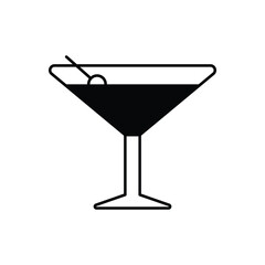 Black Solid Martini vector icon