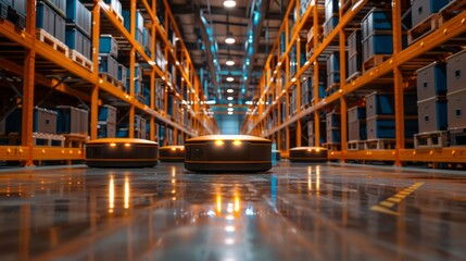 Fototapeta premium Automated Warehouse Logistics. Efficiency Illustrated with Advanced Technology