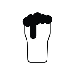Black Solid Beer Glass vector icon