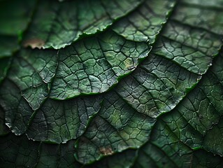 Close-up of a textured green leaf with visible veins, great for nature backgrounds