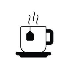 Black Solid Green Tea vector icon