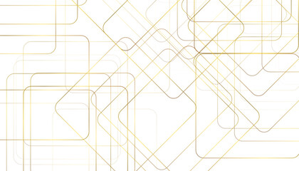 Abstract seamless pattern of randomly arranged golden rectangle frames with soft shadows on transparent background.