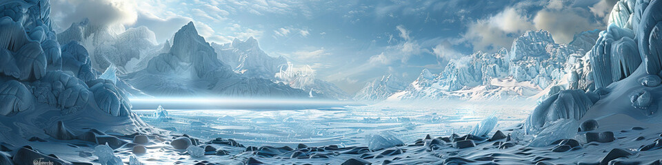 Fototapeta na wymiar Glacial Gem Showcase: Showcasing the Stunning Glacial Formations and Icy Wonderlands