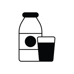 Black Solid Milk vector icon