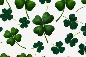Green trefoil leaves isolated on white background