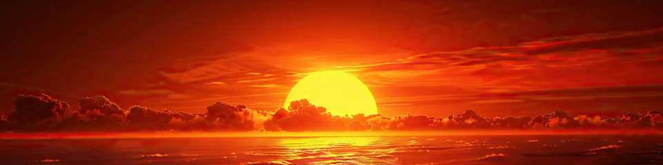 Zelfklevend Fotobehang Vermiljoen Scorching Sunsets: Capturing the Fiery Beauty and Dramatic Flair of Sizzling Heat