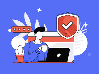 Internet financial management investment flat vector concept operation hand drawn illustration
