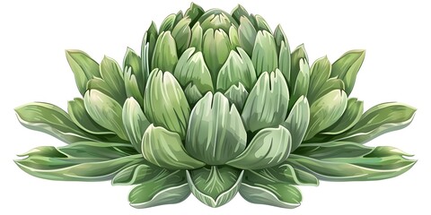This striking depicts an artichoke as a mystical fortune teller with its layers of green leaves and petals representing the layers of the future - obrazy, fototapety, plakaty