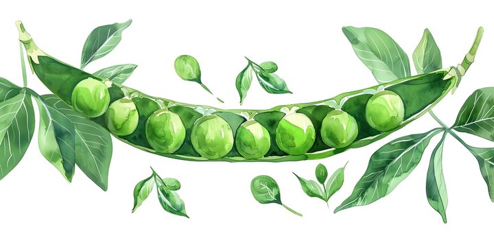 This minimalist depicts a cluster of green pea pods against a clean white background The pea pods symbolize the sharing of stories