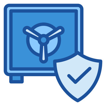 blue safe and shield security clip art preview
