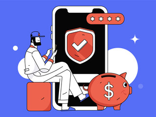 Internet financial management investment flat vector concept operation hand drawn illustration
