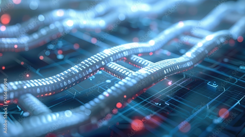 Leinwandbilder a blockchain smart contract, futuristic contract. generative ai.