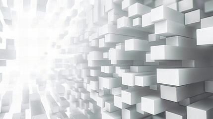 Naklejka premium Modern abstract cube design, showcasing geometric precision and futuristic architecture in a clean and sophisticated style