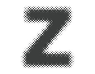 ハーフトーンのアルファベット　大文字　Z